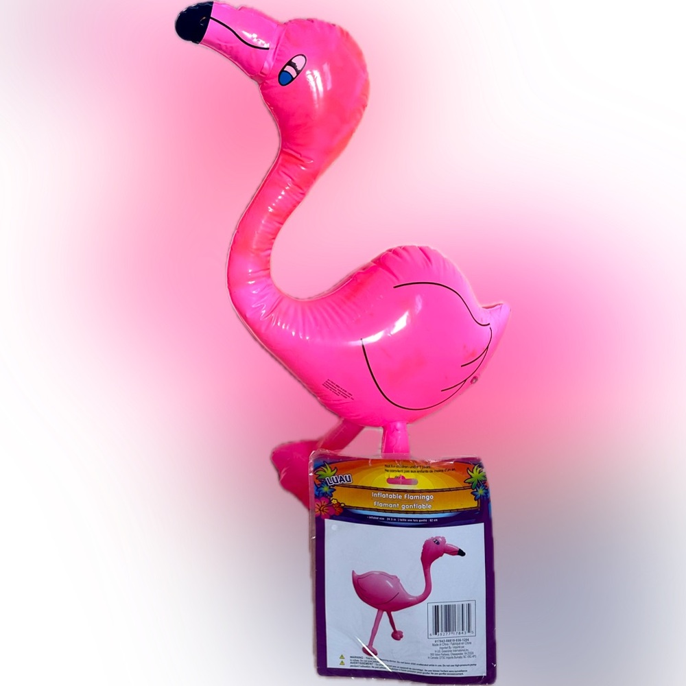 25” INFLATABLE PINK FLAMINGO DECOR HAWAIIAN LUAU BABY SHOWER GENDER REVEAL POOL